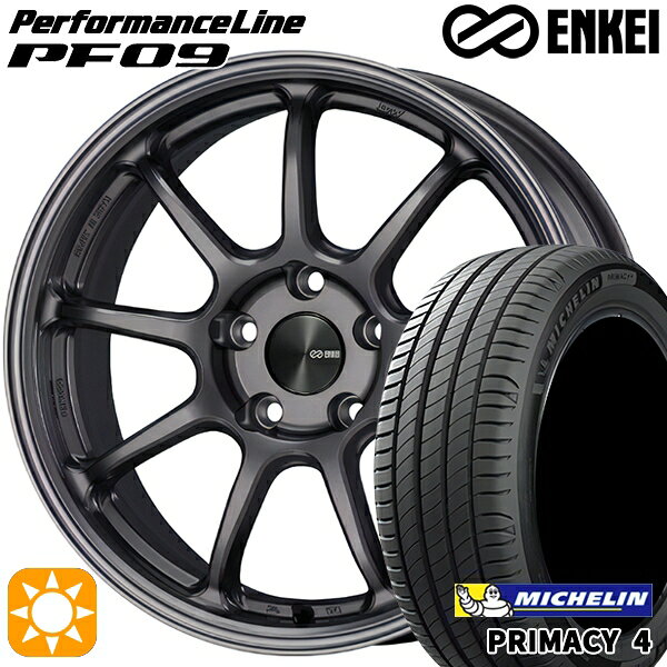 【取付対象】205/55R16 91W ミシュラン プライマシー4 ENKEI エンケイ パフォーマンスライン PF09 ダークシルバー 16インチ 6.5J 5H100 サマータイヤホイールセット