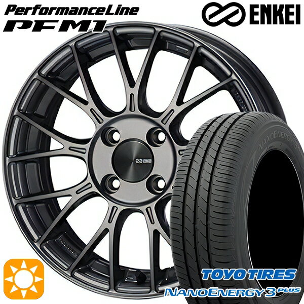 【取付対象】195/45R16 80W トーヨー ナノエナジー3プラス ENKEI エンケイ パフォーマンスライン PFM1 ダークシルバー 16インチ 6.5J 4H100 サマータイヤホイールセット
