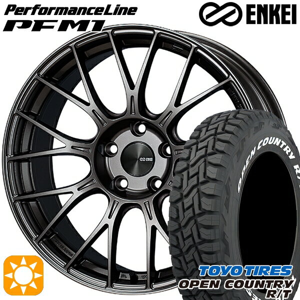 【取付対象】ライズHB ロッキーHB 215/65R16 109/107Q トーヨー オープンカントリー R/T ホワイトレター ENKEI エンケイ パフォーマンスライン PFM1 ダークシルバー 16インチ 6.5J 5H100 サマータイヤホイールセット