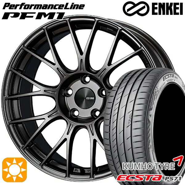 【取付対象】215/40R18 89W XL クムホ エクスタ PS71 ENKEI エンケイ パフォーマンスライン PFM1 ダークシルバー 18インチ 7.5J 5H100 サマータイヤホイールセット