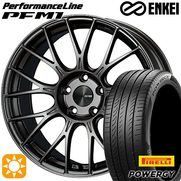 【取付対象】225/40R18 92W XL ピレリ パワジー ENKEI エンケイ パフォーマンスライン PFM1 ダークシルバー 18インチ 7.5J 5H114.3 サマータイヤホイールセット