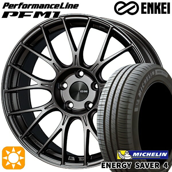 【取付対象】205/55R16 94V XL ミシュラン エナジーセイバー4 ENKEI エンケイ パフォーマンスライン PFM1 ダークシルバー 16インチ 6.5J 5H100 サマータイヤホイールセット