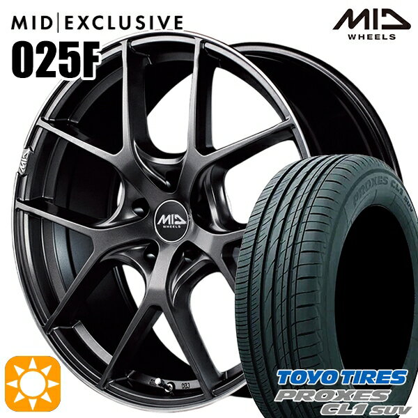 【取付対象】ヴェゼル レガシィ 225/60R18 100H トーヨー プロクセス CL1 SUV MID RMP 025F セミグロスGM/リムDCロゴMC 18インチ 8.0J 5H114.3 サマータイヤホイールセット