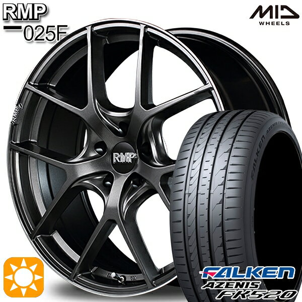 【取付対象】アイシス ノア 215/45R17 91Y XL ファルケン アゼニス FK520 MID RMP 025F セミグロスGM/リムDCロゴMC 17インチ 7.0J 5H114.3 サマータイヤホイールセット