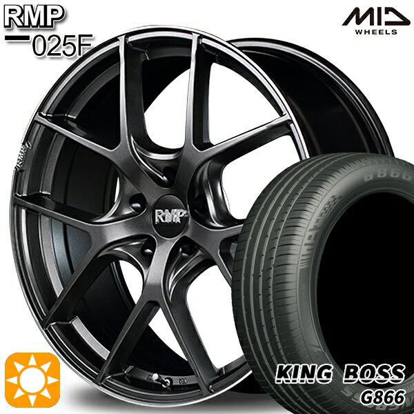 【取付対象】プリウス カローラツーリング 215/45R17 91W XL キングボス G866 MID RMP 025F セミグロスGM/リムDCロゴMC 17インチ 7.0J 5H100 サマータイヤホイールセット