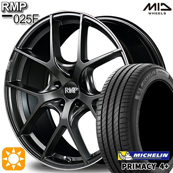 【取付対象】225/55R17 101W XL ミシュラン プライマシー4プラス MID RMP 025F セミグロスGM/リムDCロゴMC 17インチ 7.0J 5H114.3 サマータイヤホイールセット