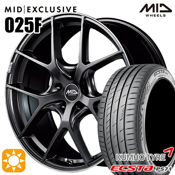 【取付対象】セレナ 215/40R18 89W XL クムホ エクスタ PS71 MID RMP 025F セミグロスGM/リムDCロゴMC 18インチ 7.0J 5H114.3 サマータイヤホイールセット