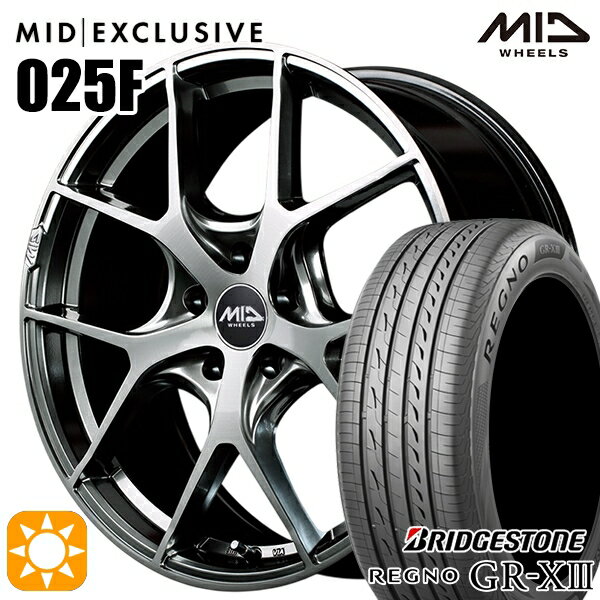 【取付対象】C-HR カローラクロス 225/45R19 96W XL ブリヂストン レグノ GR-X3 MID RMP 025F ハイパーメタルコート/ブラッシュド 19インチ 8.0J 5H114.3 サマータイヤホイールセット