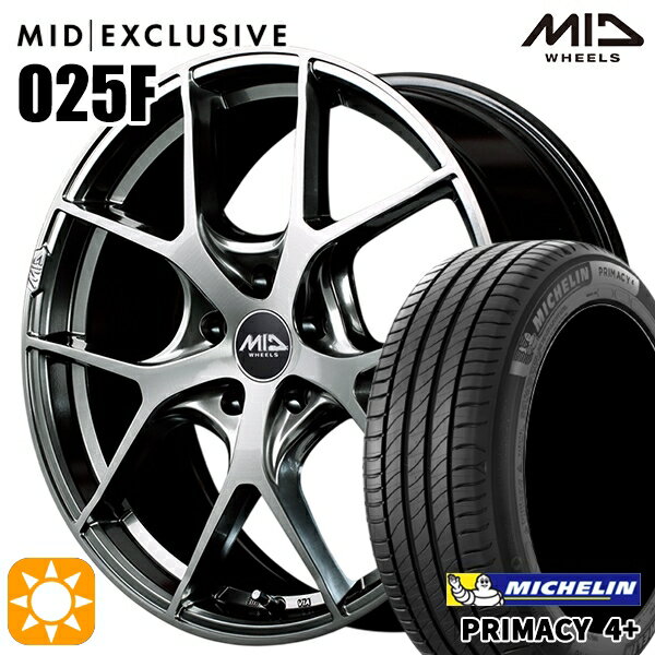 【取付対象】225/45R18 95W XL ミシュラン プライマシー4プラス MID RMP 025F ハイパーメタルコート/ブラッシュド 18インチ 7.0J 5H114.3 サマータイヤホイールセット