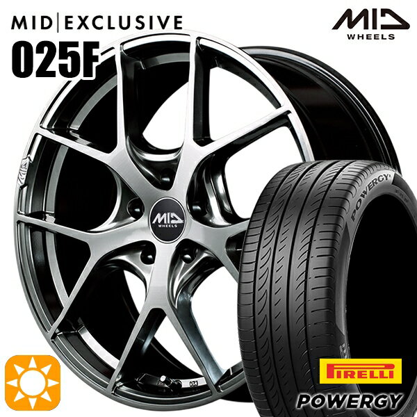 【取付対象】アイシス ノア 215/45R17 91W XL ピレリ パワジー MID RMP 025F ハイパーメタルコート/ブラッシュド 17インチ 7.0J 5H114.3 サマータイヤホイールセット
