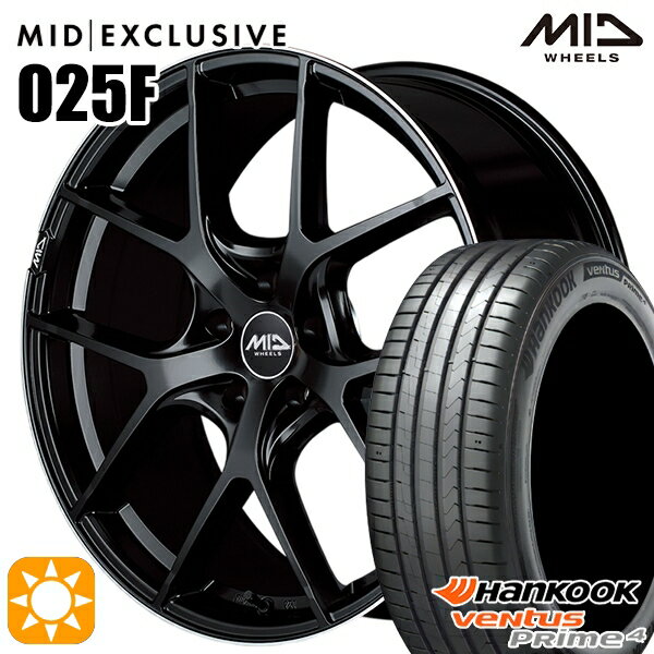 【取付対象】205/50R17 93W XL ハンコック veNtus PRime4 K135 MID RMP 025F セミグロスBK/リムエッジDCロゴMC 17インチ 7.0J 5H114.3 サマータイヤホイールセット