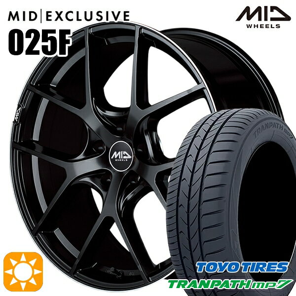 【取付対象】215/60R17 96H トーヨー トランパス mp7 MID RMP 025F セミグロスBK/リムエッジDCロゴMC 17インチ 7.0J 5H114.3 サマータイヤホイールセット