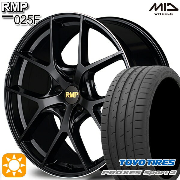 【取付対象】225/45R18 95Y XL トーヨー プロクセススポーツ2 MID RMP 025F セミグロスBK/リムエッジDCロゴMC 18インチ 8.0J 5H114.3 サマータイヤホイールセット