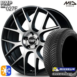 リーフ レヴォーグ 215/50R17 95W XL ミシュラン クロスクライメート2 MID RMP 027F セミグロスガンメタ/ポリッシュ 17インチ 7.0J 5H114.3 オールシーズンタイヤホイールセット