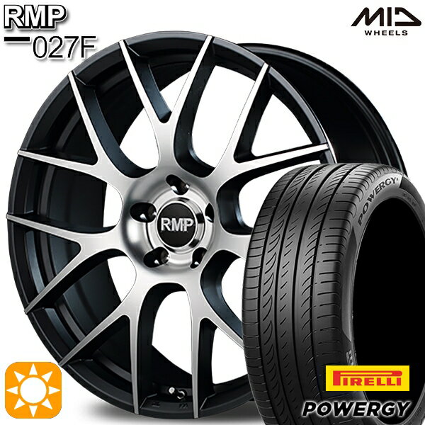 【取付対象】リーフ レヴォーグ 215/50R17 95W XL ピレリ パワジー MID RMP 027F セミグロスガンメタ/ポリッシュ 17インチ 7.0J 5H114.3 サマータイヤホイールセット