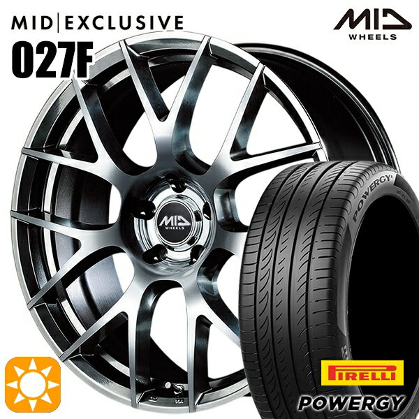 【取付対象】245/45R19 102W XL ピレリ パワジー MID RMP 027F ハイパーメタルコート/ミラーカット 19インチ 8.0J 5H114.3 サマータイヤホイールセット