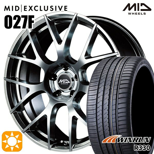 【取付対象】リーフ レヴォーグ 215/50R17 95W XL ウィンラン R330 MID RMP 027F ハイパーメタルコート/ミラーカット 17インチ 7.0J 5H114.3 サマータイヤホイールセット