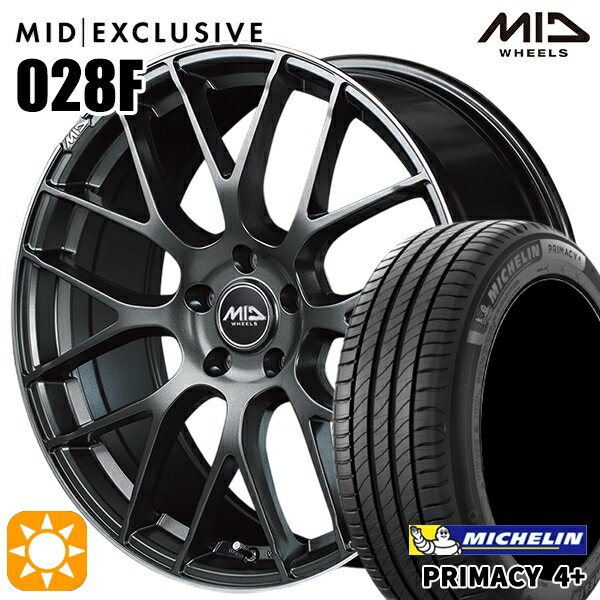 【取付対象】アウトランダー デリカD5 225/55R18 98V ミシュラン プライマシー4プラス MID RMP 028F セミグロスGM/リムDCロゴMC 18インチ 8.0J 5H114.3 サマータイヤホイールセット