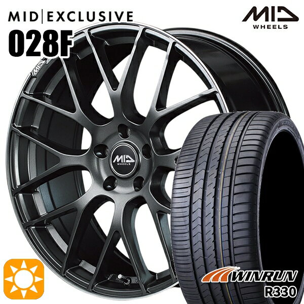 【取付対象】225/35R19 88W XL ウィンラン R330 MID RMP 028F セミグロスGM/リムDCロゴMC 19インチ 8.0J 5H114.3 サマータイヤホイールセット
