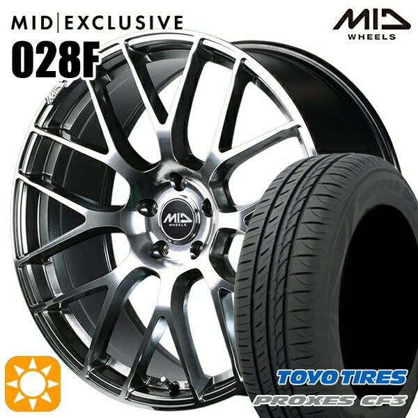 【取付対象】アクセラ アテンザ 215/45R18 93W XL トーヨー プロクセス CF3 MID RMP 028F ハイパーメタルコート/ミラーカット 18インチ 7.0J 5H114.3 サマータイヤホイールセット