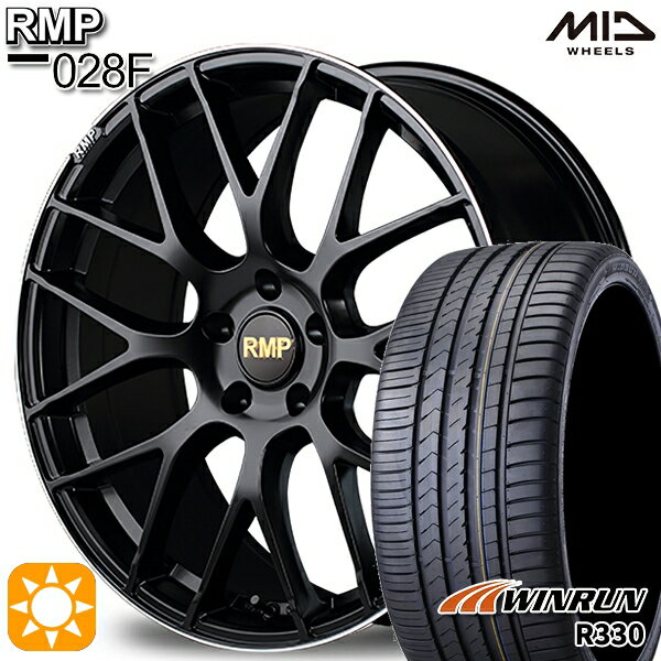 【取付対象】225/30R20 85W ウィンラン R330 MID RMP 028F セミグロスBK/リムエッジDCロゴMC 20インチ 8.5J 5H114.3 サマータイヤホイールセット