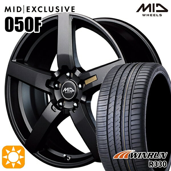 【取付対象】セレナ 215/40R18 89W XL ウィンラン R330 MID RMP 050F セミグロスガンメタ 18インチ 7.0J 5H114.3 サマータイヤホイールセット