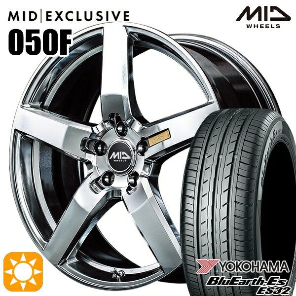 【取付対象】セレナ 215/40R18 85W ヨコハマ ブルーアース ES32 MID RMP 050F ハイパーメタルコート/ミラーカット 18インチ 7.0J 5H114.3 サマータイヤホイールセット