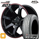 【取付対象】215/45R17 91W XL ブリヂストン ニューノ MID RMPレーシング R07 ブラック/リムレッドライン 17インチ 7.0J 5H114.3 サマータイヤホイールセット