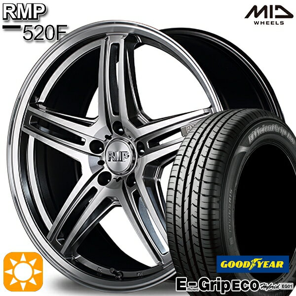 【取付対象】カムリ ヴェゼル 215/55R17 94V グッドイヤー エフィシェントグリップ エコ EG01 MID RMP 520F 17インチ 7.0J 5H114.3 サマータイヤホイールセット