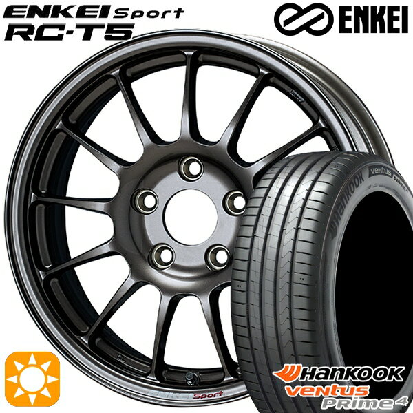 【取付対象】プリウスα ストリーム 205/60R16 96V XL ハンコック veNtus PRime4 K135 ENKEI エンケイスポーツ RC-T5 ダークシルバー 16インチ 6.5J 5H114.3 サマータイヤホイールセット