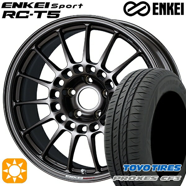 【取付対象】フォレスターSK9/SKE エクストレイル 225/55R17 101V XL トーヨー プロクセス CF3 ENKEI エンケイスポーツ RC-T5 ダークシルバー 17インチ 7.0J 5H114.3 サマータイヤホイールセット