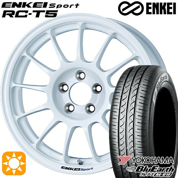 【取付対象】195/65R15 91V ヨコハマ ブルーアース AE01F ENKEI エンケイスポーツ RC-T5 ホワイト 15インチ 6.0J 5H114.3 サマータイヤホイールセット