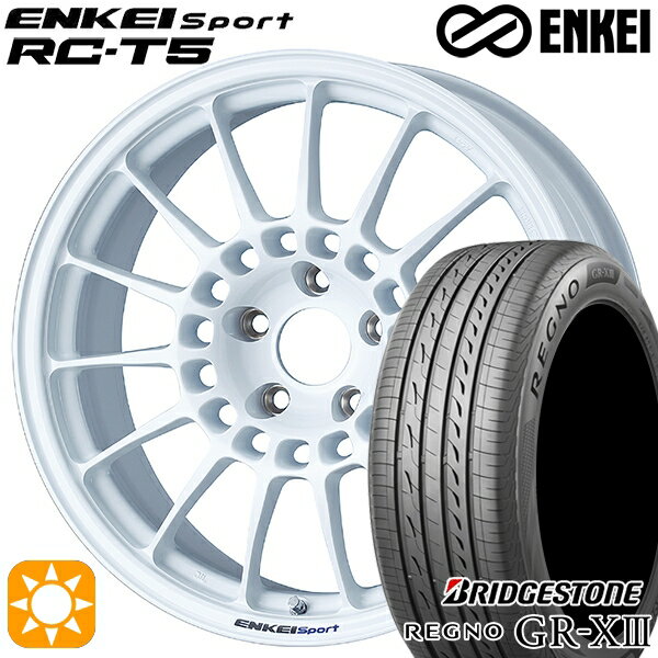 【取付対象】リーフ レヴォーグ 215/50R17 95V XL ブリヂストン レグノ GR-X3 ENKEI エンケイスポーツ RC-T5 ホワイト 17インチ 7.0J 5H114.3 サマータイヤホイールセット
