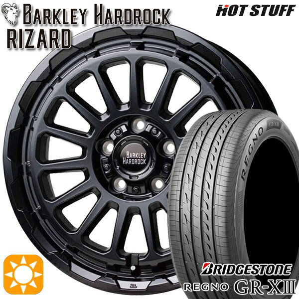【取付対象】プリウスα ストリーム 205/60R16 92V ブリヂストン レグノ GR-X3 HotStuff バークレイ ハードロック リザード セミグロスブラック 16インチ 7.0J 5H114.3 サマータイヤホイールセット