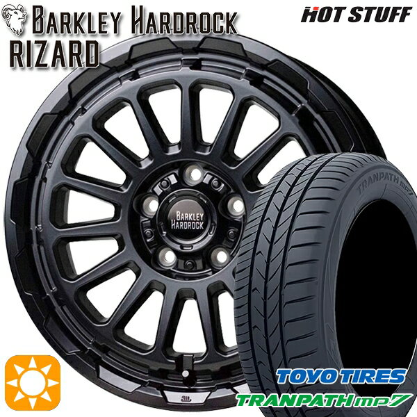 【取付対象】215/60R16 95H トーヨー トランパス mp7 HotStuff バークレイ ハードロック リザード セミグロスブラック 16インチ 7.0J 5H114.3 サマータイヤホイールセット