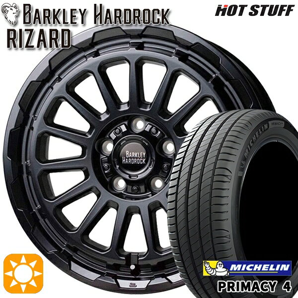 最大2,000円OFFクーポン★リーフ ノア 205/55R16 91W ミシュラン プライマシー4 HotStuff バークレイ ハードロック リザード セミグロスブラック 16インチ 7.0J 5H114.3 サマータイヤホイールセット