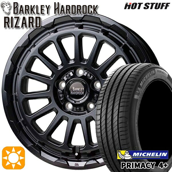【取付対象】リーフ レヴォーグ 215/50R17 95W XL ミシュラン プライマシー4プラス HotStuff バークレイ ハードロック リザード セミグロスブラック 17インチ 7.0J 5H114.3 サマータイヤホイールセット