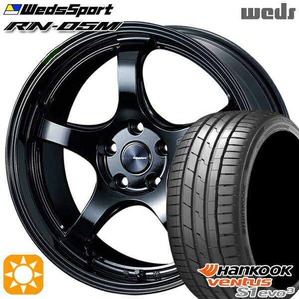 【取付対象】225/40R19 93Y XL ハンコック veNtus S1 evo3 K127 Weds ウェッズスポーツ RN05M グロスブラック 19インチ 8.0J 5H114.3 サマータイヤホイールセット