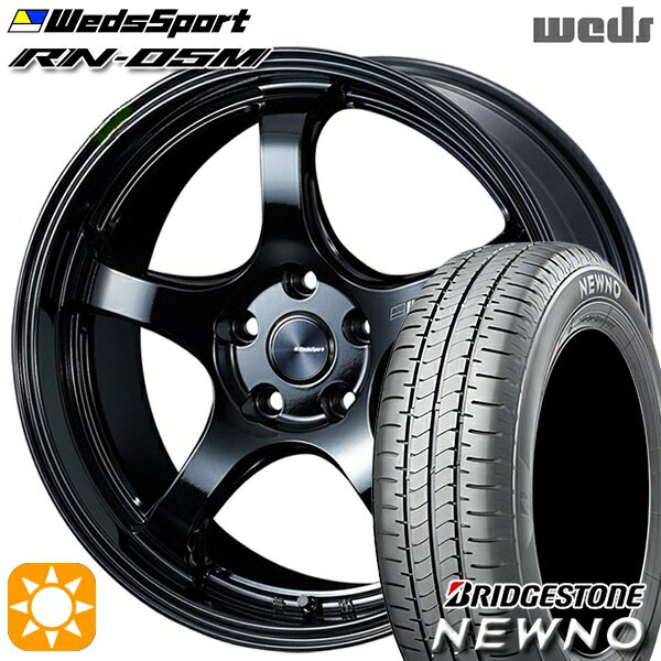 【取付対象】225/50R18 95V ブリヂストン ニューノ Weds ウェッズスポーツ RN05M グロスブラック 18インチ 8.0J 5H114.3 サマータイヤホイールセット