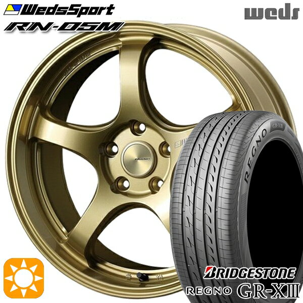 【取付対象】アクセラ アテンザ 215/45R18 93W XL ブリヂストン レグノ GR-X3 Weds ウェッズスポーツ RN05M ゴールド 18インチ 7.5J 5H114.3 サマータイヤホイールセット
