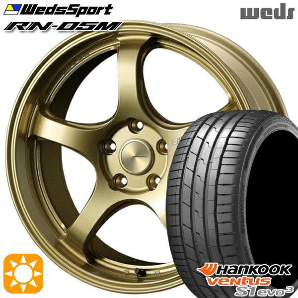 【取付対象】225/40R18 92Y XL ハンコック veNtus S1 evo3 K127 Weds ウェッズスポーツ RN05M ゴールド 18インチ 7.5J 5H114.3 サマータイヤホイールセット
