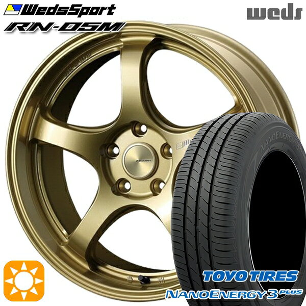 【取付対象】225/45R18 91W トーヨー ナノエナジー3プラス Weds ウェッズスポーツ RN05M ゴールド 18インチ 7.5J 5H114.3 サマータイヤホイールセット