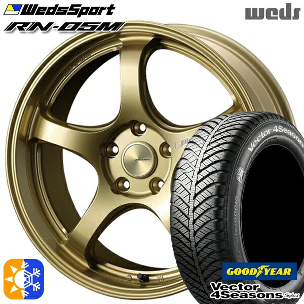 アクセラ アテンザ 215/45R18 89H グッドイヤー ベクター フォーシーズンズ Weds ウェッズスポーツ RN05M 18インチ 7.5J 5H114.3 GOLD (ゴールド) オールシーズンタイヤホイールセット