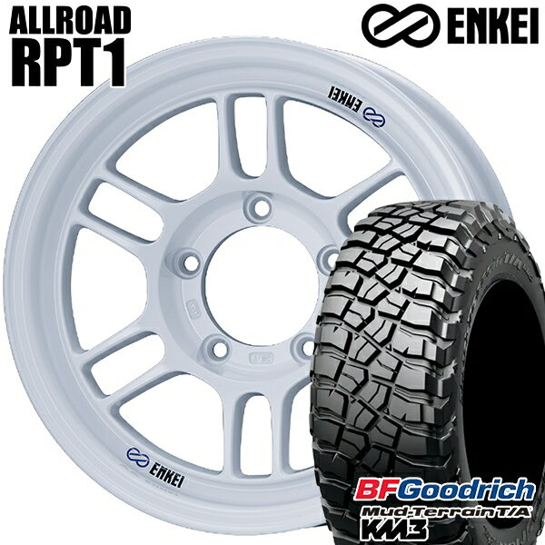 【取付対象】[5本セット]ジムニー LT225/75R16 115/112Q RBL BFグッドリッチ マッドテレーン T/A KM3 ENKEI エンケイ オールロード RPT1 ホワイト 16インチ 5.5J 5H139.7 サマータイヤホイールセット