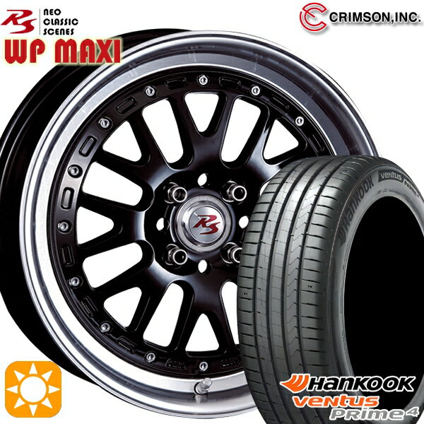 【取付対象】195/65R16 92V ハンコック veNtus PRime4 K135 クリムソン RS WP MAXI モノブロック ブラック 16インチ 6.0J 4H100 サマータイヤホイールセット