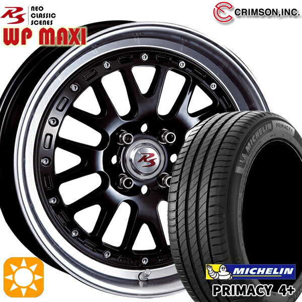 【取付対象】195/50R16 88V XL ミシュラン プライマシー4プラス クリムソン RS WP MAXI モノブロック ブラック 16インチ 6.0J 4H100 サマータイヤホイールセット