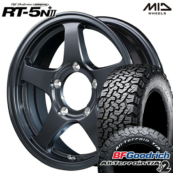 【取付対象】[5本セット]ジムニー LT215/70R16 100/97R RWL BFグッドリッチ オールテレーン T/A KO2 MID オフパフォーマー RT-5N+2 ダークガンメタ II 16インチ 5.5J 5H139.7 サマータイヤホイールセット