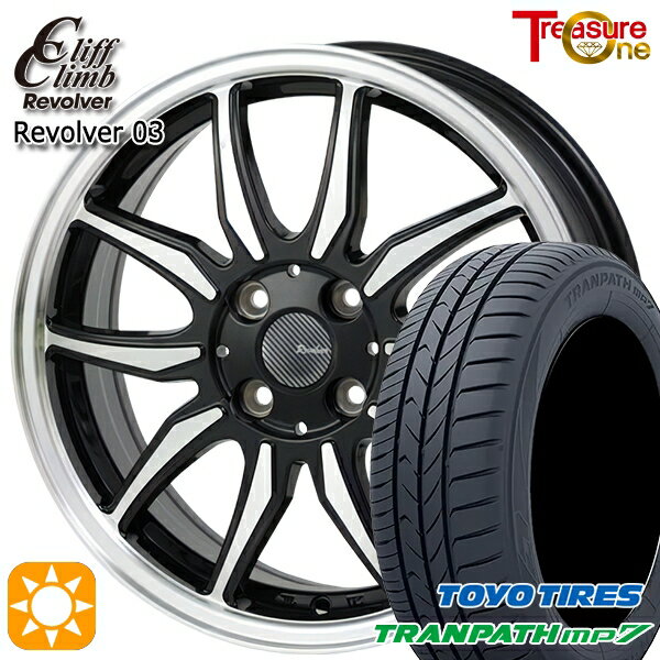 2/15 P+5倍 【取付対象】ライズ ロッキー 205/60R16 96H XL トーヨー トランパス mp7 トレジャーワン クリフクライム リボルバー03 ブラックポリッシュ 16インチ 6.0J 4H100 サマータイヤホイールセット
