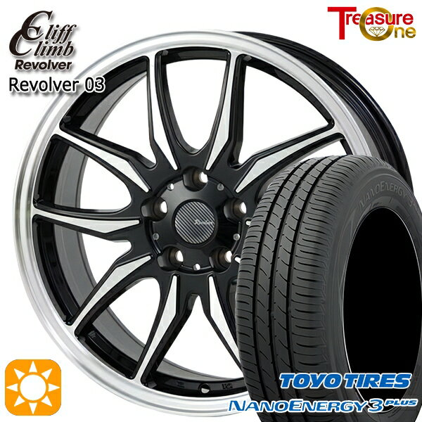 【取付対象】215/40R18 85W トーヨー ナノエナジー3プラス トレジャーワン クリフクライム リボルバー03 ブラックポリッシュ 18インチ 7.0J 5H114.3 サマータイヤホイールセット
