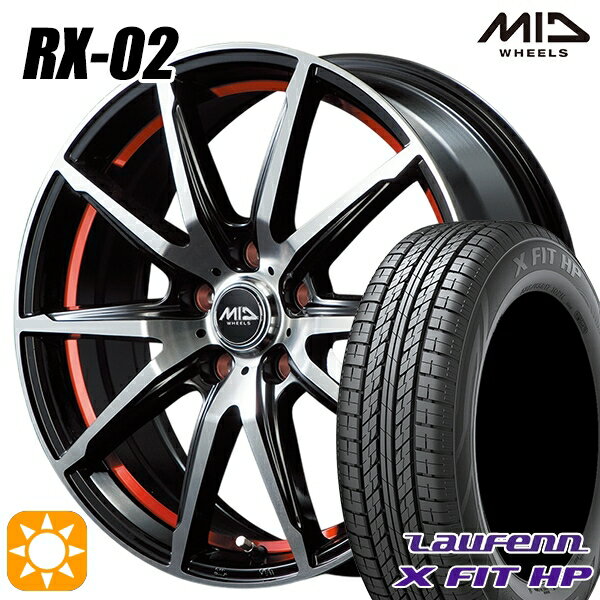 【取付対象】アウトランダー デリカD5 225/55R18 98V ラウフェン X FIT HP LA41 MID シュナイダー RX02 RX810 BP/アンダーカットレッド 18インチ 8.0J 5H114.3 サマータイヤホイールセット